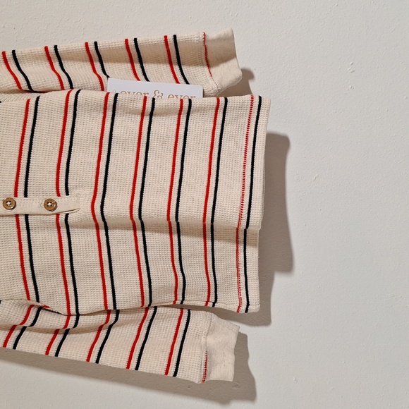 Ever & Ever 3 Button Stripe Hooded Shirt 12mo NWT - Picture 3 of 15